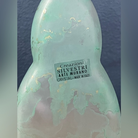 Creazioni Silvestri Arte Murano Crystal Made in Italy Green Hold Perfume Bottle - Picture 3 of 8
